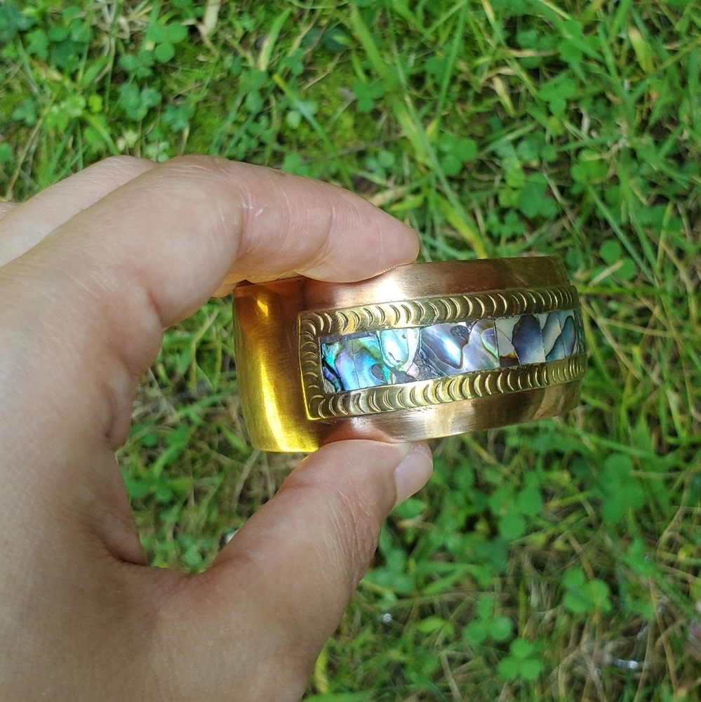 *RARE* Vintage Celia Harms Brass Wrist Cuff - Picture 9 of 15